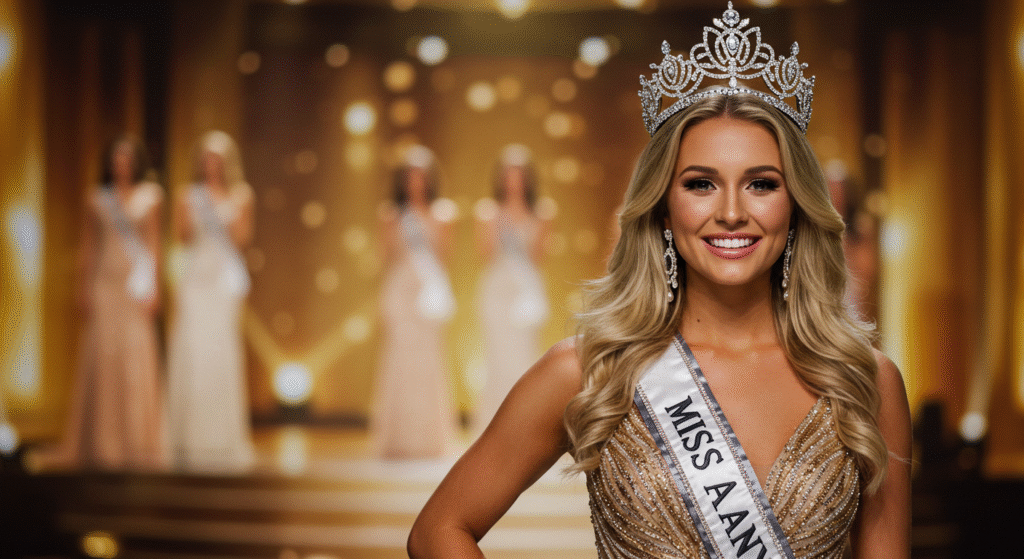 Miss America 2019 contestant poses confidently for a photo, showcasing her pageant attire and radiant smile.
